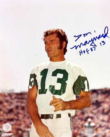 Don Maynard Autographed New York Jets NFL 8x10 Photo HOF 87 #13 imperfect- COA/Ticket-Powers Sports Memorabilia