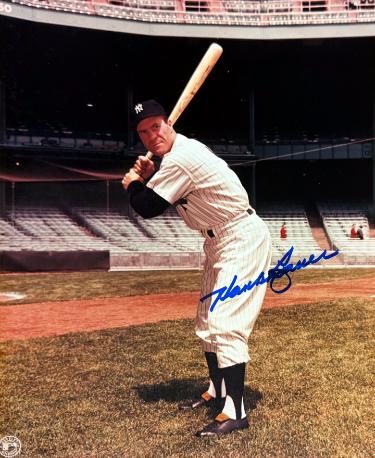Hank Bauer Autographed New York Yankees MLB 8x10 Photo imperfect - COA (7X WS Champ)-Powers Sports Memorabilia
