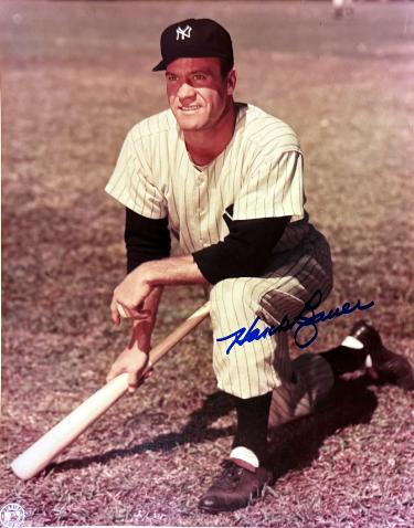 Hank Bauer Autographed New York Yankees MLB 8x10 Photo imperfect - COA (7X WS Champ) - CTBL_046204-Powers Sports Memorabilia