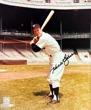Hank Bauer Autographed New York Yankees MLB 8x10 Photo imperfect- COA (7X WS Champ) - CTBL_046205-Powers Sports Memorabilia