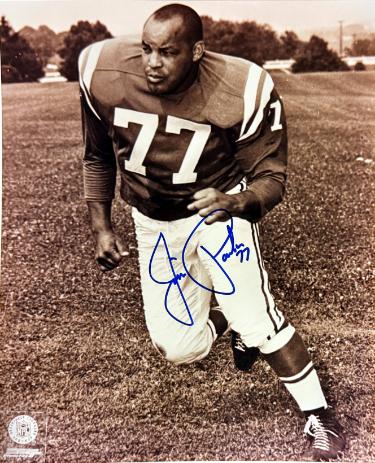 Jim Parker Autographed Baltimore Colts NFL 8x10 Photo #77 minor dings- COA-Powers Sports Memorabilia