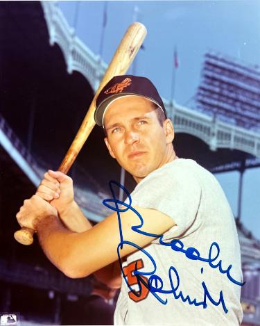 Brooks Robinson Autographed Baltimore Orioles MLB 8x10 Photo minor spot- CSA COA (HOF)-Powers Sports Memorabilia