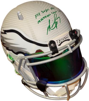 Michael Vick Autographed Eagles Riddell SpeedFlex FS Authentic Hydro Dipped Helmet/Visor w/ Fly Eagles Fly/Madden Cheat Code- BAS-Powers Sports Memorabilia