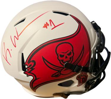 Rachaad White Autographed Tampa Bay Buccaneers Riddell NFL Full Size Lunar Eclipse Speed Rep Helmet #1- Beckett Witnessed-Powers Sports Memorabilia