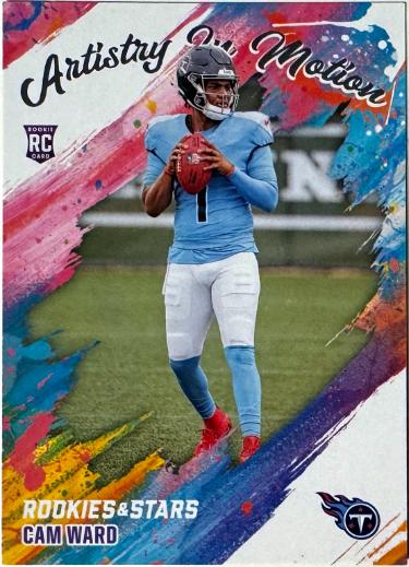Cam Ward 2025 Panini Rookies & Stars Artistry in Motion Rookie Card #20 (Tennessee Titans)-Powers Sports Memorabilia