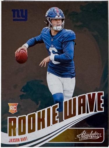 Jaxson Dart 2025 Panini Absolute Rookie Wave Card (RC) #RW-JDT (New York Giants)-Powers Sports Memorabilia