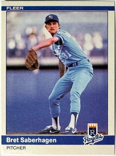 Bret Saberhagen 1984 Fleer Update Rookie Card (RC) #U-103 (Kansas City Royals)-Powers Sports Memorabilia