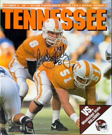 Andy Kelly Autographed Tennessee Volunteers 9/21/1991 Full NCAA Football Program #8- COA-Powers Sports Memorabilia