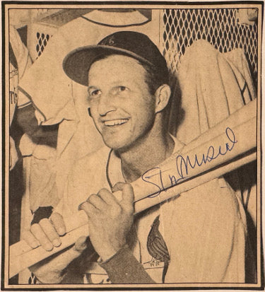 Stan Musial Autographed St. Louis Cardinals Vintage 4.5?ǥx5?ǥ B&W Newspaper/Magazine Photo Clipping?Çô COA (HOF/Stan The Man)-Powers Sports Memorabilia
