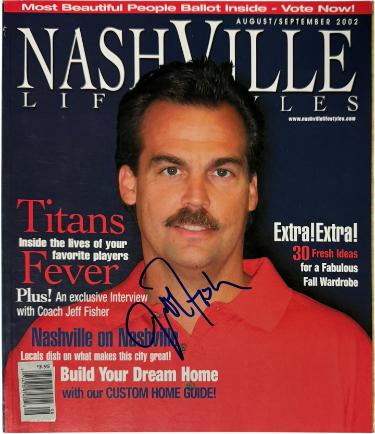 Jeff Fisher Autographed Nashville Lifestyles Full Magazine Aug/Sept 2002- COA (Tennessee Titans/No Label)-Powers Sports Memorabilia
