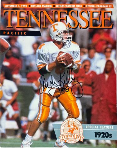 Andy Kelly Autographed Tennessee Volunteers 9/1/1990 Full NCAA Football Program- COA-Powers Sports Memorabilia