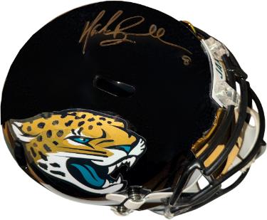 Mark Brunell Autographed Jacksonville Jaguars NFL Riddell Speed FS Rep Helmet w/ Custom Gold Visor #8- Radtke Holo-Powers Sports Memorabilia