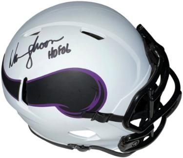 Warren Moon Autographed Minnesota Vikings Riddell Lunar Speed Mini Helmet HOF 06- JSA Witnessed-Powers Sports Memorabilia