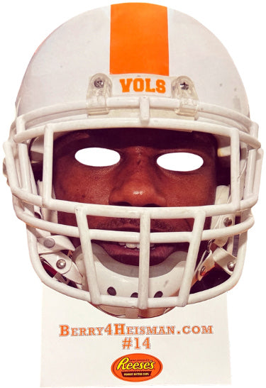 Eric Berry 4 Heisman 2009 Tennessee Volunteers 12.5?ǥx9?ǥ Reese?ÇÖs Food City Pro Helmet Mask?Çô Like New-Powers Sports Memorabilia