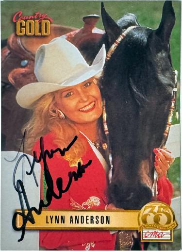 Lynn Anderson Autographed 1993 Sterling Country Gold CMA 35th On Card Auto #105- COA-Powers Sports Memorabilia