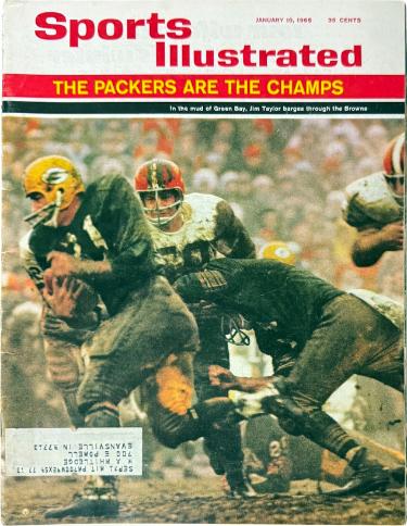 Sports Illustrated Full Magazine 1/10/1966- Jim Taylor/Green Bay Packers Champs (with label) imperfect-Powers Sports Memorabilia