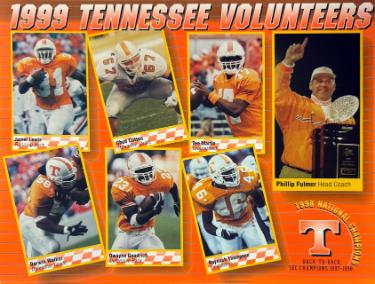 1999 Tennessee Volunteers 8.5x11 Stat Photo 1998 National Champion Phillip Fulmer/Tee Martin-Powers Sports Memorabilia