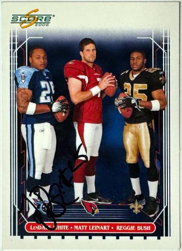 LenDale White Autographed 2006 Score Rookie Card #330- COA (Leinart/Bush Rookie/Titans/USC)