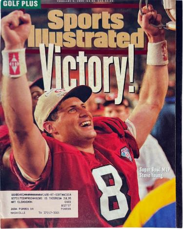 Sports Illustrated Full Magazine 2/6/1995- Steve Young/Super Bowl MVP/San Francisco 49ers-Powers Sports Memorabilia
