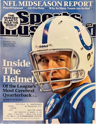 Sports Illustrated Full Magazine 11/16/2009- Peyton Manning Inside the Helmet-Powers Sports Memorabilia