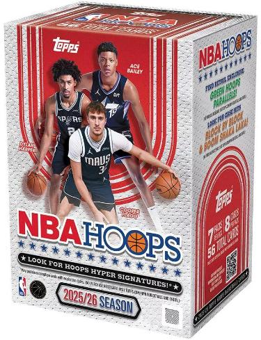 2025-26 Topps NBA Hoops Basketball Blaster Box-7PK/8CPP/56CPB- New/Factory Sealed-Powers Sports Memorabilia