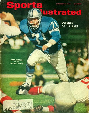 Sports Illustrated Full Magazine 11/30/1964-Alex Karras/Detroit Lions - Label-Powers Sports Memorabilia