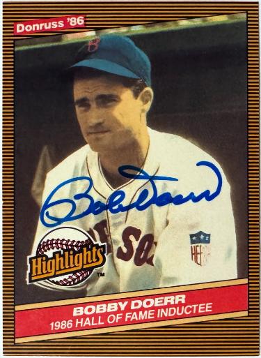 Bobby Doerr Autographed 1986 Donruss Highlights MLB On Card Auto #32- COA (Boston Red Sox/HOF)-Powers Sports Memorabilia