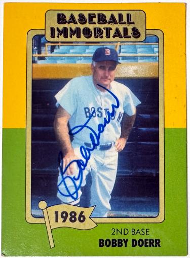 Bobby Doerr Autographed 1986 Baseball Immortals On Card Auto #192- COA (Boston Red Sox/HOF)-Powers Sports Memorabilia