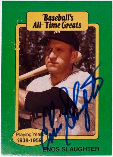 Enos Slaughter Autographed 1987 Hygrade Baseball's All-Time Greats On Card Auto- COA (New York Yankees)-Powers Sports Memorabilia