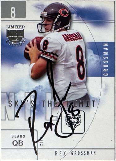 Rex Grossman Autographed 2003 SkyBox NFL LTD Edition Sky's Limit RC Card #16SL- COA (Chicago Bears)-Powers Sports Memorabilia