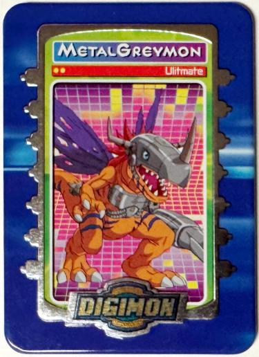 2000 Digimon MetalGreymon Taco Bell Promo Card Tin-Powers Sports Memorabilia