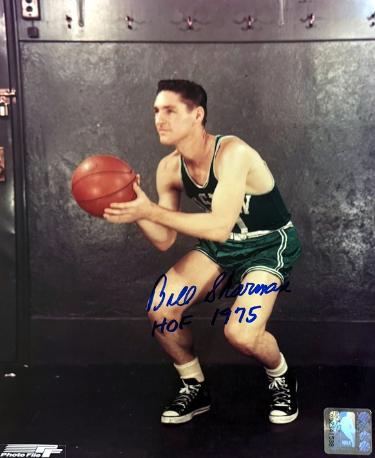 Bill Sharman Autographed Boston Celtics NBA Licensed 8x10 Photo HOF 1975 minor dings- COA-Powers Sports Memorabilia