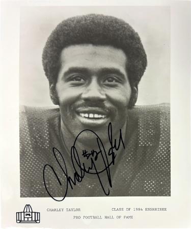 Charley Taylor Autographed Washington Class of 1984 Enshrinee NFL Pro Football Hall of Fame 8x10 Photo ding- COA-Powers Sports Memorabilia