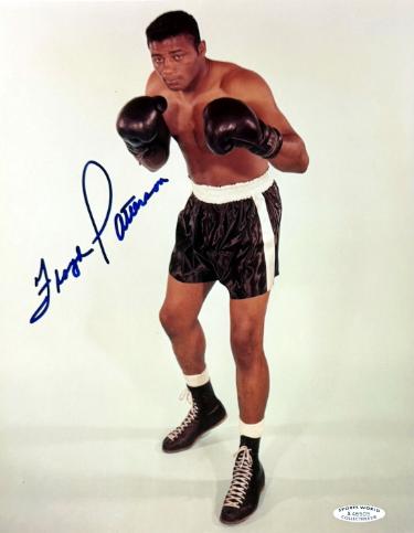 Floyd Patterson Autographed Boxing 8x10 Photo imperfect- Sports World Collectibles Hologram/COA-Powers Sports Memorabilia
