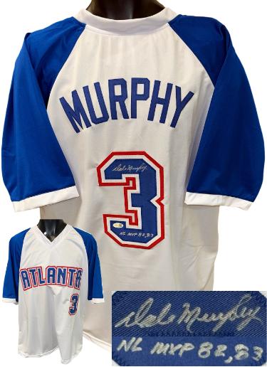 Dale Murphy Autographed Atlanta White Custom Stitched Pro Styel TB Jersey NL MVP 82,83 XL- JSA Witnessed-Powers Sports Memorabilia