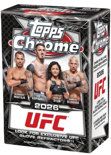 2026 Topps Chrome UFC Fighting Blaster Box-6PK/4CPP/24CPB - New/Factory Sealed-Powers Sports Memorabilia
