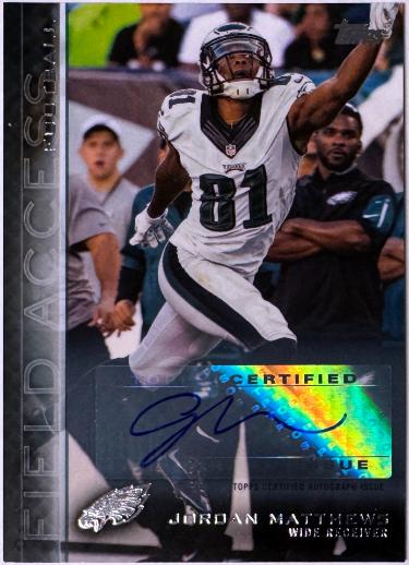 Jordan Matthews Autographed 2015 Topps Field Access Rookie Auto Card (RC) #53 (Philadelphia Eagles/Vanderbilt)-Powers Sports Memorabilia