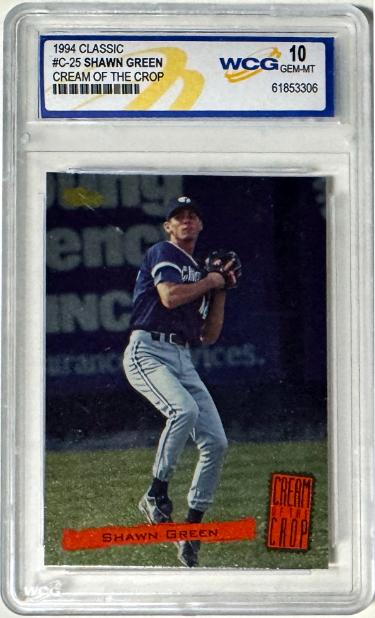 Shawn Green 1994 Classic Cream of the Crop Rookie Card (RC) #C25- WCG Graded 10 Gem Mint - CTBL_046486-Powers Sports Memorabilia