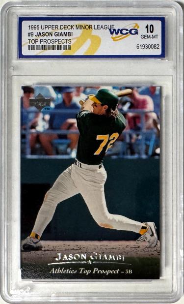 Jason Giambi 1995 Upper Deck Minor League Rookie Card #9- WCG Graded 10 Gem Mint (Oakland A's)-Powers Sports Memorabilia