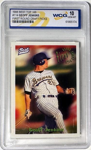 Geoff Jenkins 1995 Best Top 100 1st Rd Draft Picks RC Card #114 - WCG Graded 10 Gem Mint (Milwaukee Brewers)-Powers Sports Memorabilia