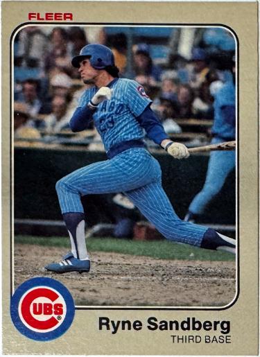 Ryne Sandberg 1983 Fleer Rookie Card (RC) #507- OC- (Chicago Cubs/HOF)-Powers Sports Memorabilia