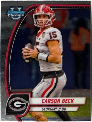 Carson Beck 2024 Bowman U Chrome Rookie Card (RC) #2 -(Georgia/Miami Hurricanes)-Powers Sports Memorabilia