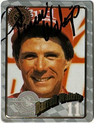 Darrell Waltrip Autographed 1995 Metallic Impressions Metal On Card Auto #2-COA (HOF)-Powers Sports Memorabilia