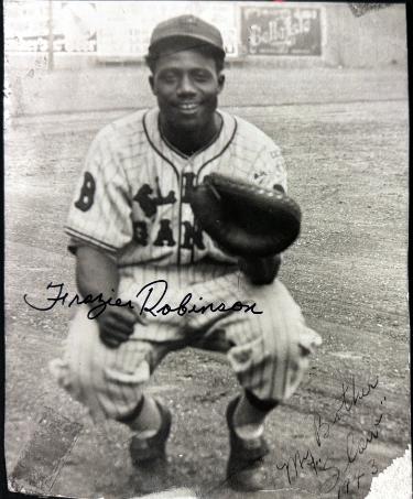 Frazier Robinson Autographed Baltimore Elite Giants Negro League 8x10 Photo imperfect- COA-Powers Sports Memorabilia