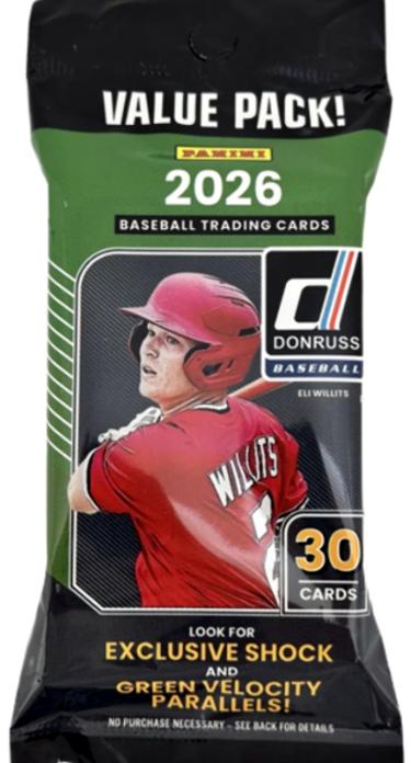 2026 Donruss MLB Baseball Value FAT Pack/30 Cards- New/Factory Sealed-Powers Sports Memorabilia