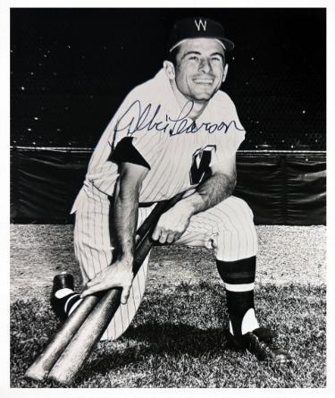 Albie Pearson Autographed Washington Senators B&W 8x10 Photo imperfect- COA (58 ROY)-Powers Sports Memorabilia