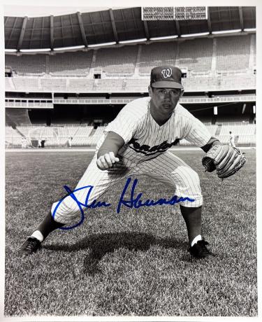 Jim Hannan Autographed Washington Senators 8x10 Photo imperfect- COA/Show Ticket-Powers Sports Memorabilia