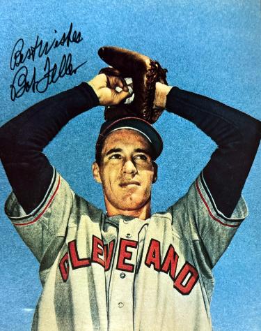 Bob Feller Autographed Cleveland 8x10 Portrait Photo Best Wishes imperfect- COA (HOF)-Powers Sports Memorabilia