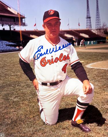 Earl Weaver Autographed Baltimore Orioles MLB 8x10 Photo imperfect- COA (HOF/Coach)-Powers Sports Memorabilia