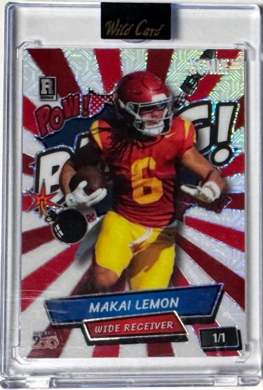 Makai Lemon 2026 Wild Card Comix America 250 BANG! Rookie Card 1/1 #ACBL-ML. USC/Eagles/Encased/Factory Sealed-Powers Sports Memorabilia